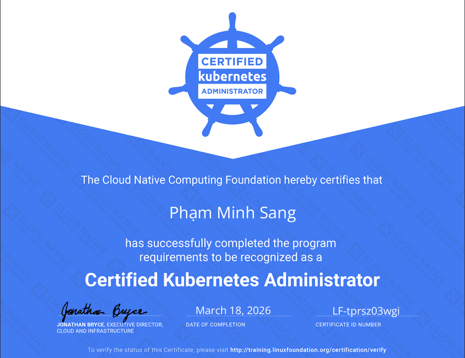 Certified Kubernetes Administrator (CKA)